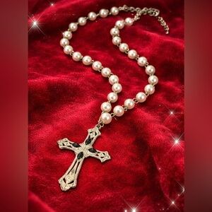 Vintage Pearl Rosary Necklace with Cross | Heirloom from Grandma’s Collection